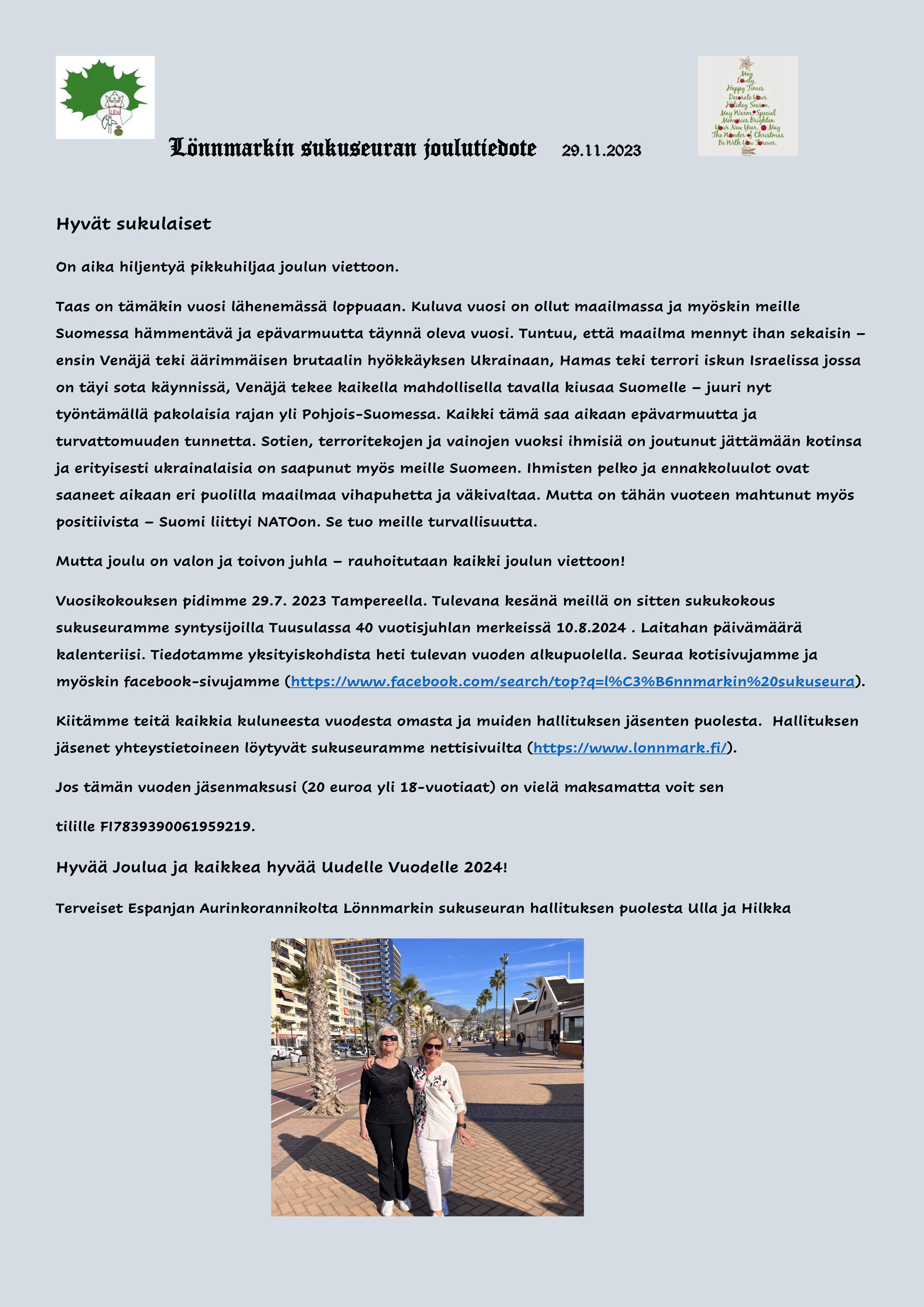 Lönnmarkin sukuseuran tiedote 2 2023 copy